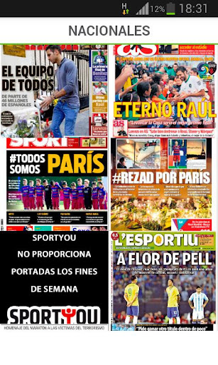 Covers Sports Newspapers Screen 2