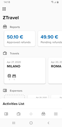 Android application ZTravel Enterprise Edition screenshort