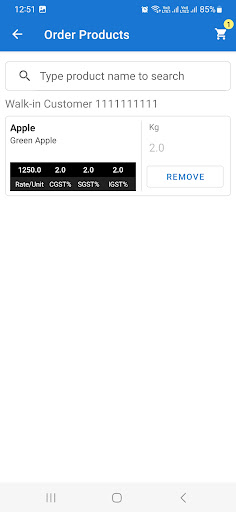 Billing app for retail shops Screen 3