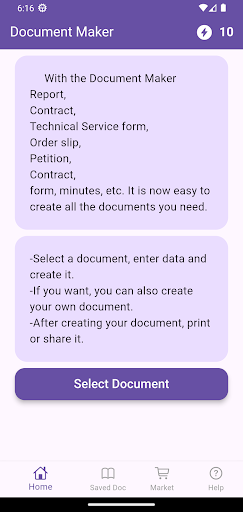 Android application Document Maker screenshort