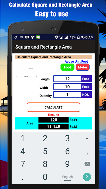 Area Calculator Screen 3
