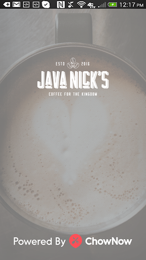 Android application Java Nick's Coffee Hut screenshort