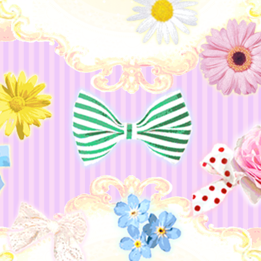 リボンとお花の壁紙　Flower&Ribbon logo