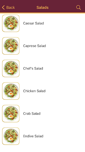 Wine and Food Guide Screen 3