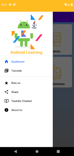 Android Learning App Screen 2