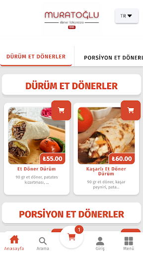 Android application Muratoğlu Döner screenshort