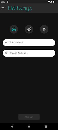 Android application Halfways screenshort