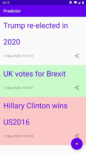 Android application Predictor screenshort