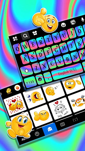 Rainbow Holograph Theme Screen 3