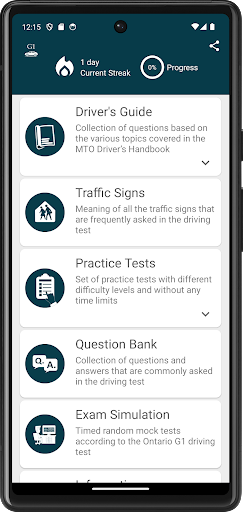 Android application G1 Knowledge Test Practice2024 screenshort