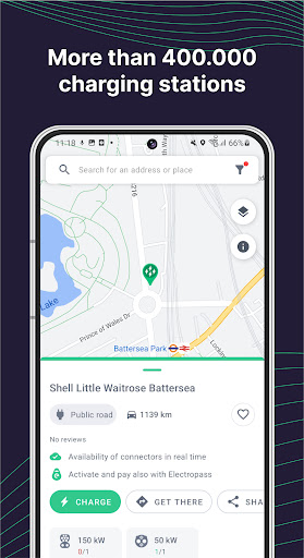 Screenshot of Electromaps: Charging stations