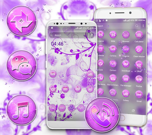 Android application Purple Butterfly Theme screenshort