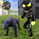 Cover Image of Download Panther Stickman Rope Hero  APK