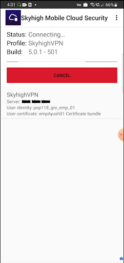Skyhigh Mobile Cloud Security Screen 2