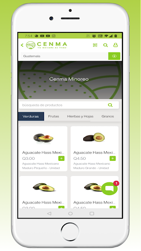 Android application CENMA-MERCADO EN LÍNEA screenshort