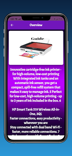 HP Smart Tank 519 Series Guide Screen 3