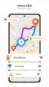 GPS Voice Navigation: Live Map