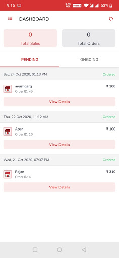 PocketMall - Merchant/Vendor Screen 3