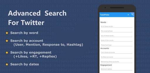 Android application Tweet Finder - Advanced Search screenshort