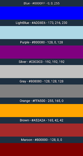 HTML color codes Screenshot 3 - AppWisp.com