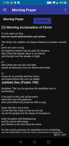 A Church In Wales Prayer App Screen 2