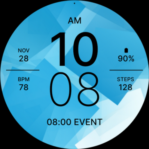 Blue Sporty Fit Watch Face Logo