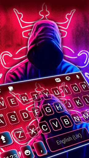 Android application Neon Cool Faceless Keyboard Ba screenshort