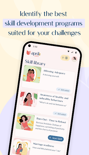 Android application April Cares - Women's Selfcare screenshort