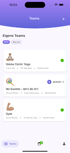 Android application TeamStreak screenshort