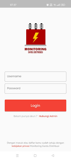 Android application Monitoring Gardu Distribusi screenshort