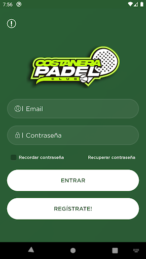Android application Costanera Padel Club screenshort