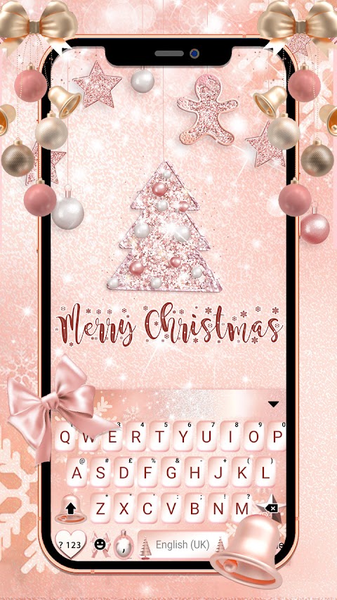 クールな Pink Christmas のテーマキーボードのおすすめ画像1