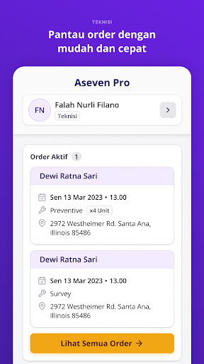 Android application Aseven Pro: Teknisi screenshort