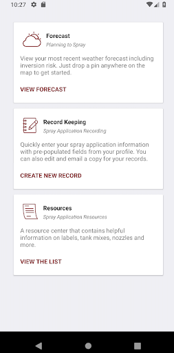 Android application RRXtend Spray screenshort