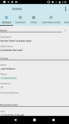 Screenshot of SAP CRM Service Manager