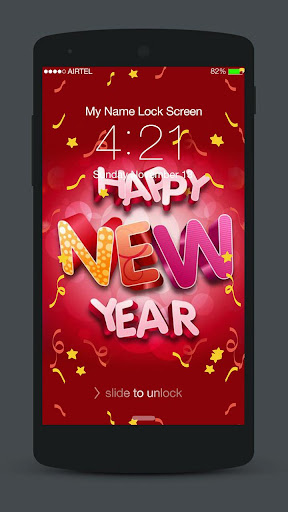 Android application NewYear Neon 2022 Lock Screen screenshort