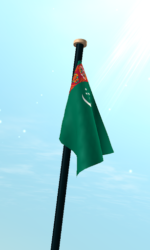 Turkmenistan Flag 3D Free Screen 3