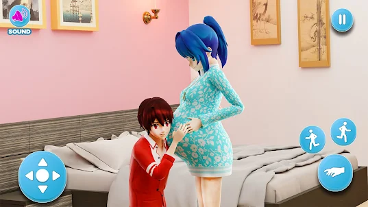 الأم الحامل والطفل الحياة 3D