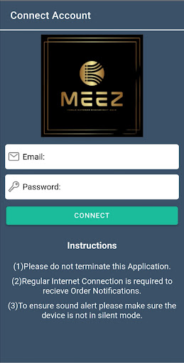 Android application Meez Order Notifier screenshort