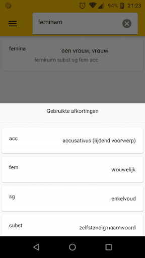 Latijn-Nederlands woordenboek Screen 2