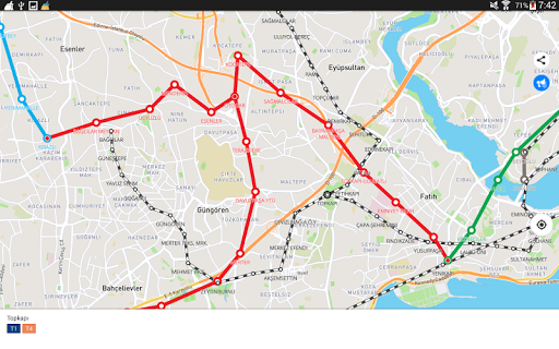 Screenshot of Public transport map Istanbul