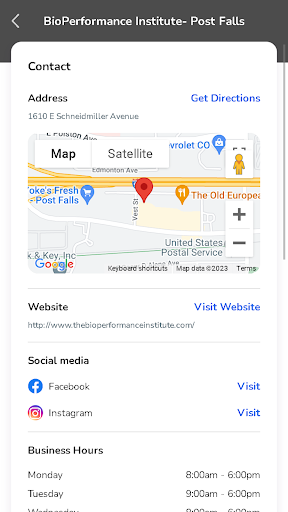 Android application BioPerformance Institute screenshort