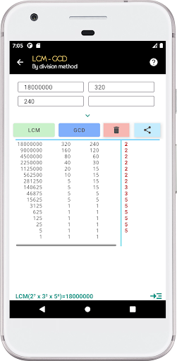 GCD - LCM Calculator & Factors Screen 3