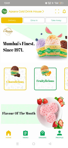 Android application Apsara Ice Creams screenshort