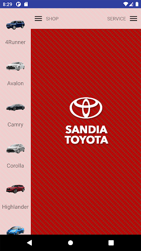 Android application Sandia Toyota screenshort