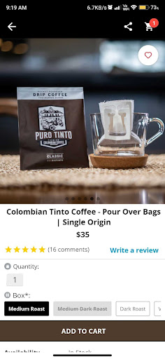 Puro Tinto Coffee Screen 3