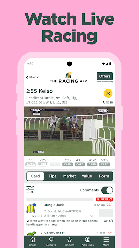 The Racing App Screen 2