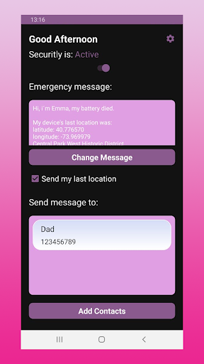 Android application Securitly screenshort