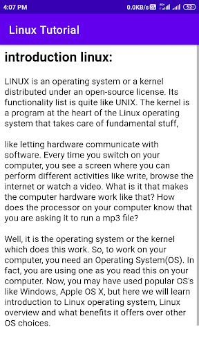 linux tutorial app Screen 3
