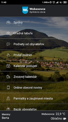 Android application Webexovce screenshort